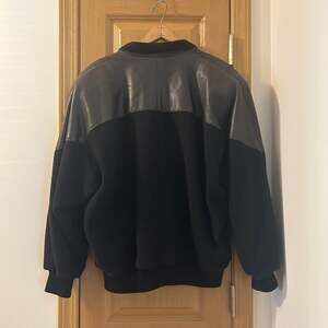 Tundra Vintage Boiled Wool and Leather Bomber Jacket